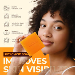Inlifay Turmeric Soap highlights illuminating formula for brighter, nourished skin.