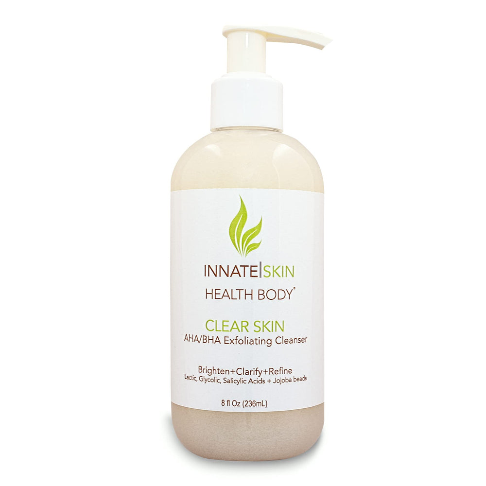 Innate Skin Clear Skin Cleanser bottle with pump for radiant, clarified skin