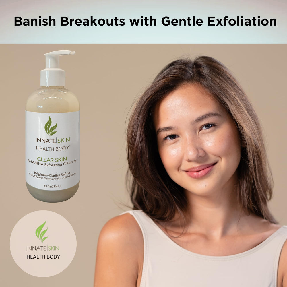 Innate Skin Jojoba beads exfoliate gently for supple skin