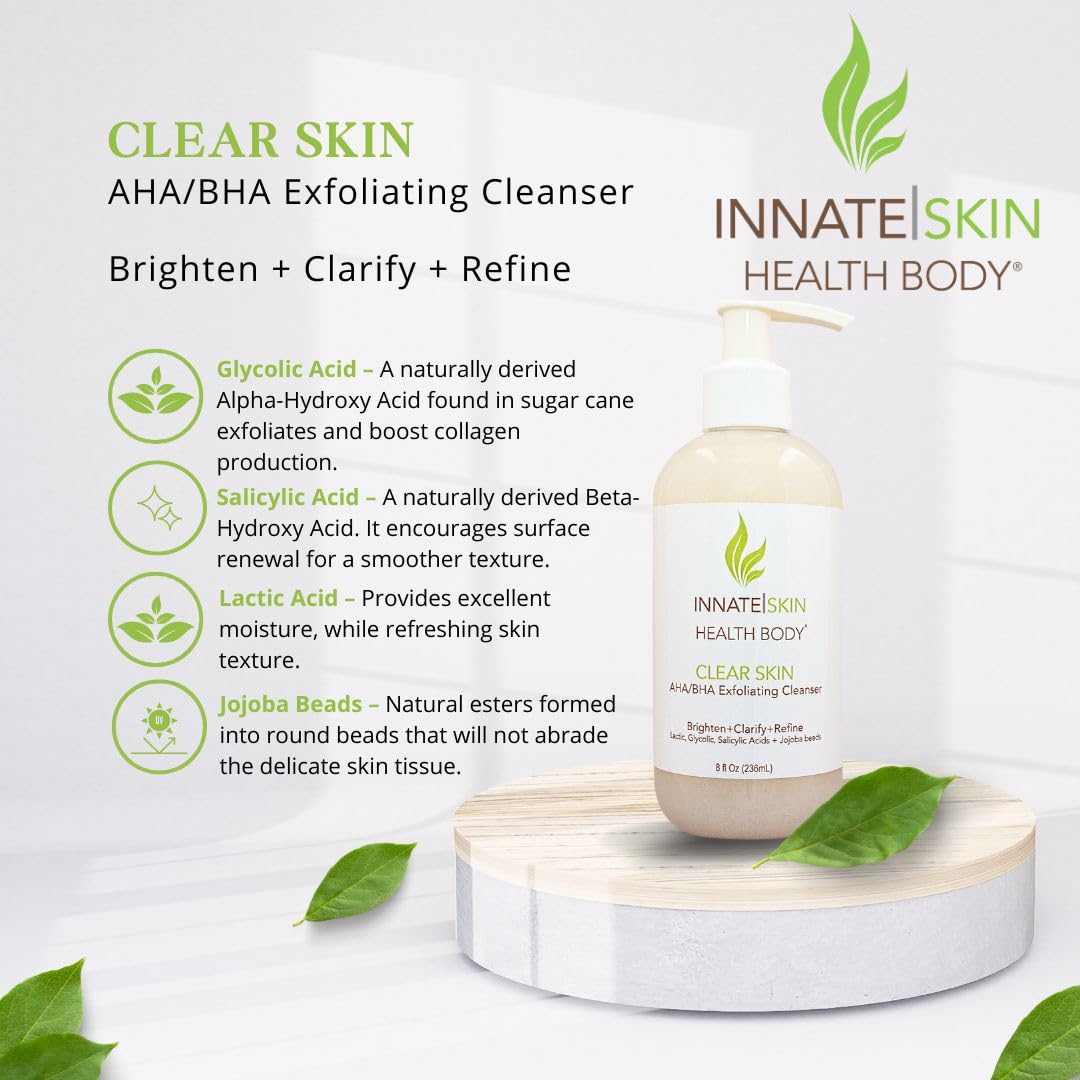 Innate Skin Salicylic acid from willow bark refines texture and smooths skin