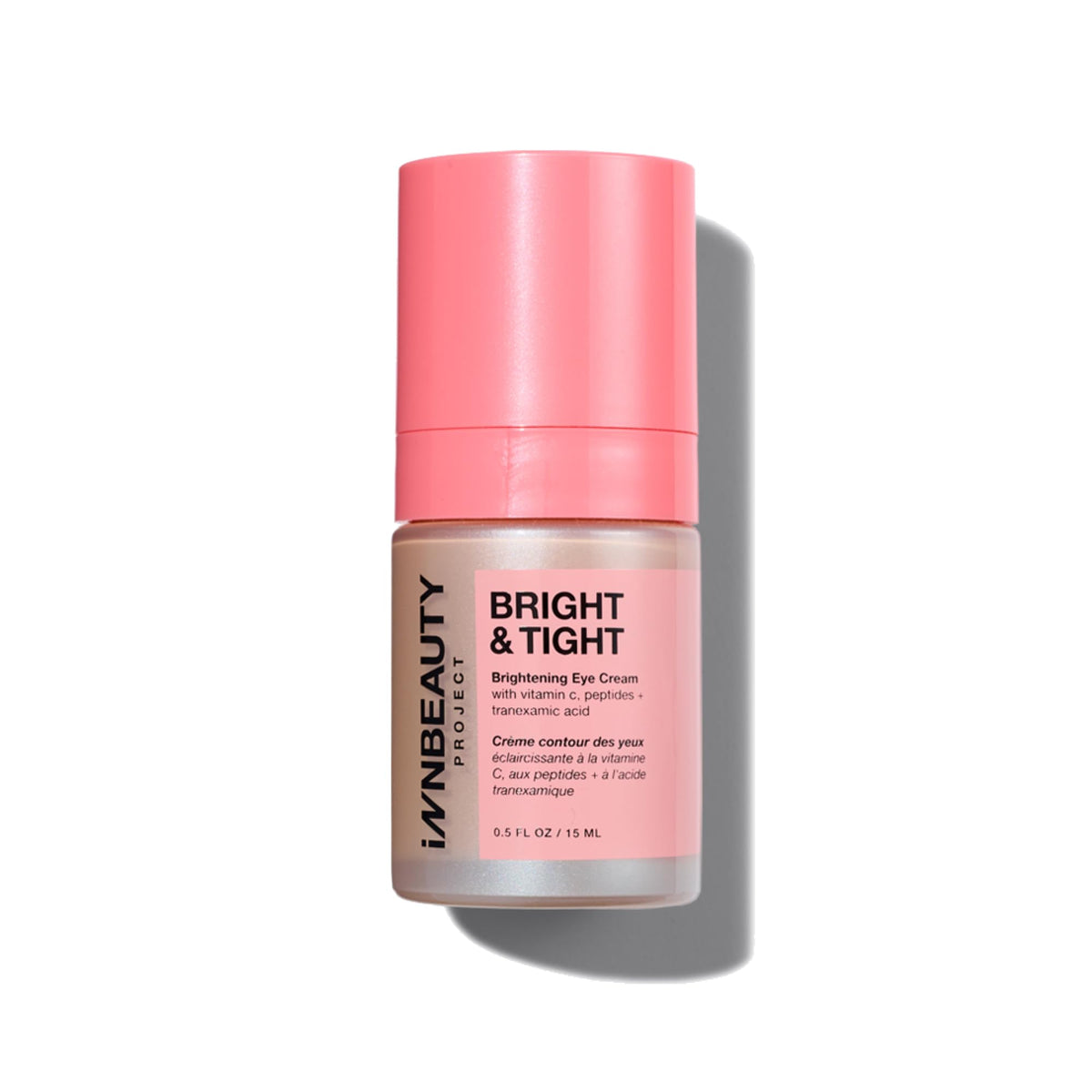 Innbeauty Project Bright & Tight eye cream jar closeup showing creamy texture for hydration