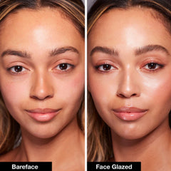 Innbeauty Project Face Glaze application swipe on cheek for a radiant glow.