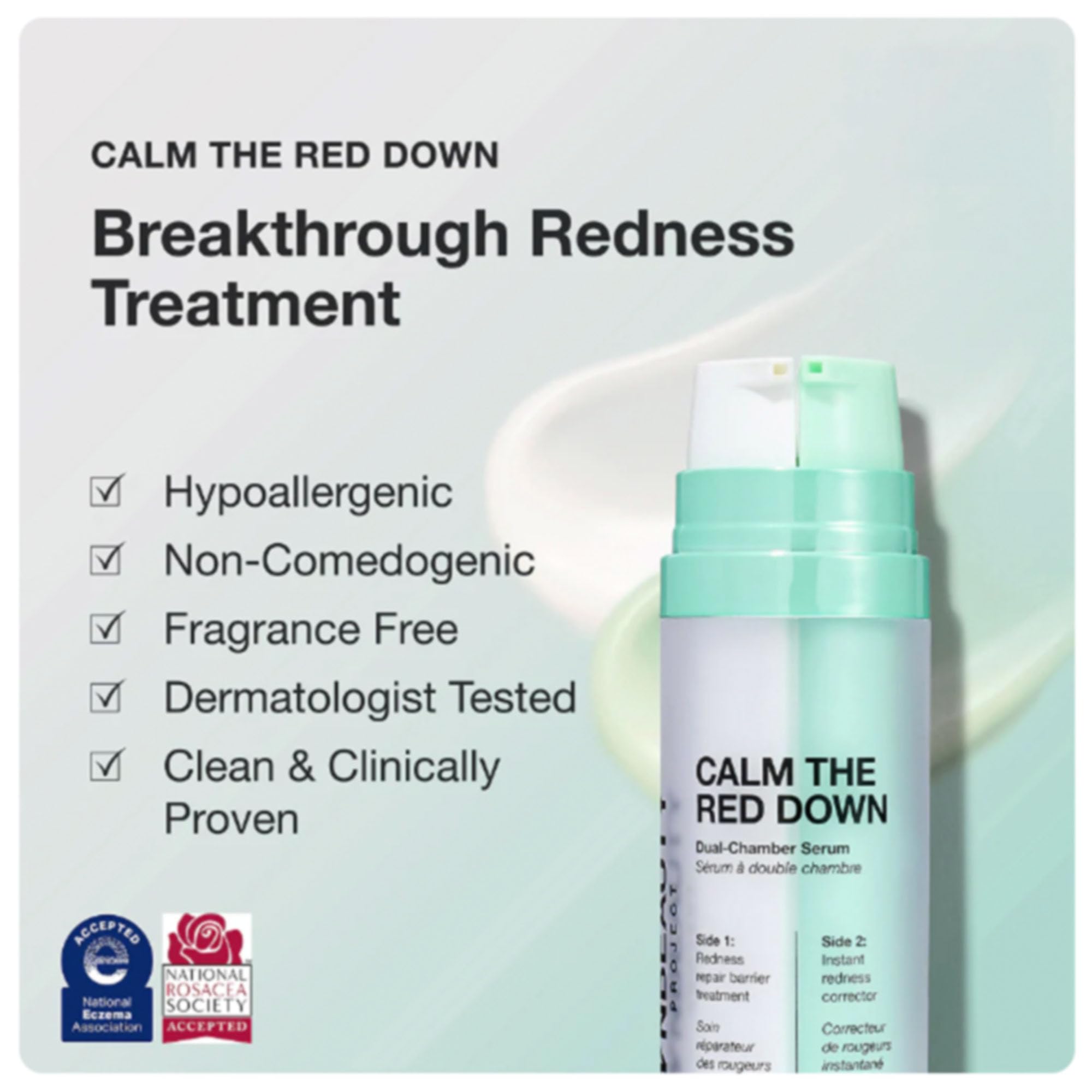 Innbeauty Project instant redness corrector demonstrates lightweight, hydrating formula.