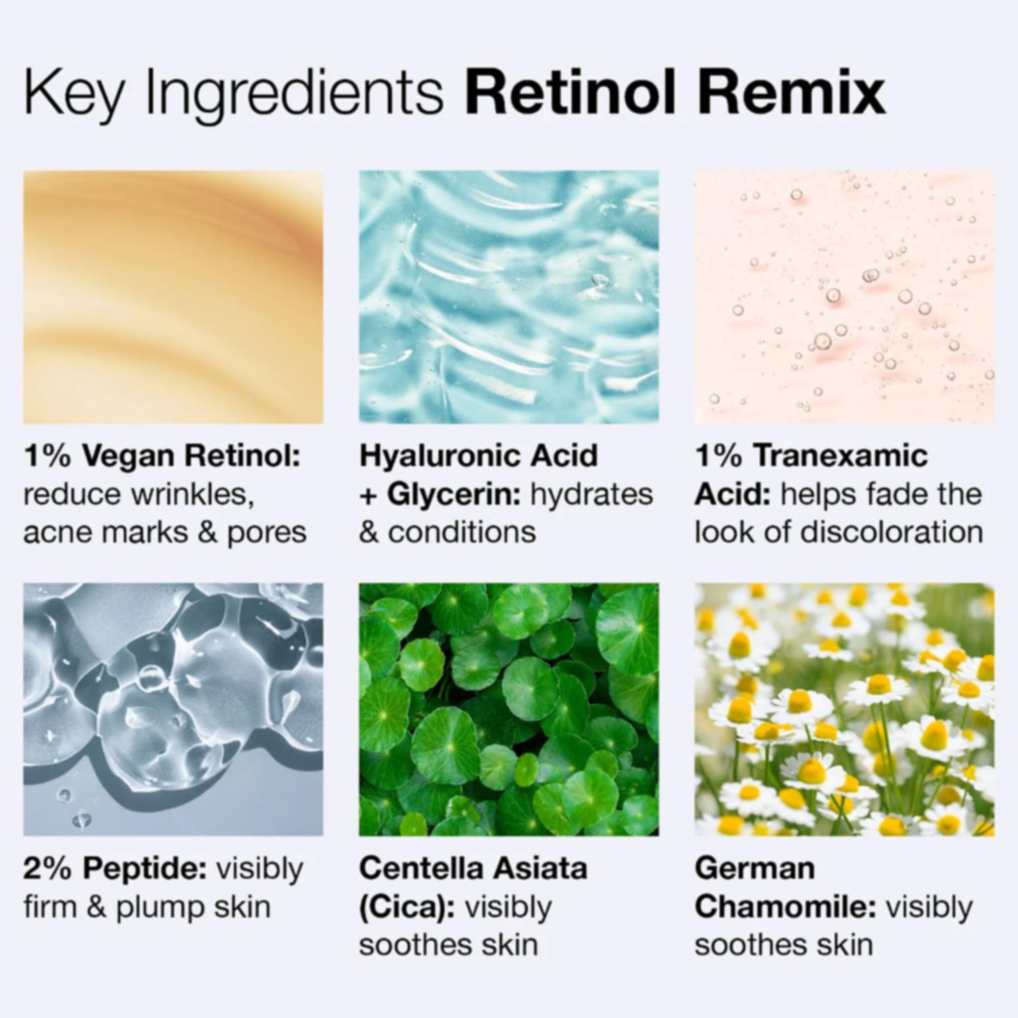 Creamy texture during application of Retinol Remix for overnight renewal