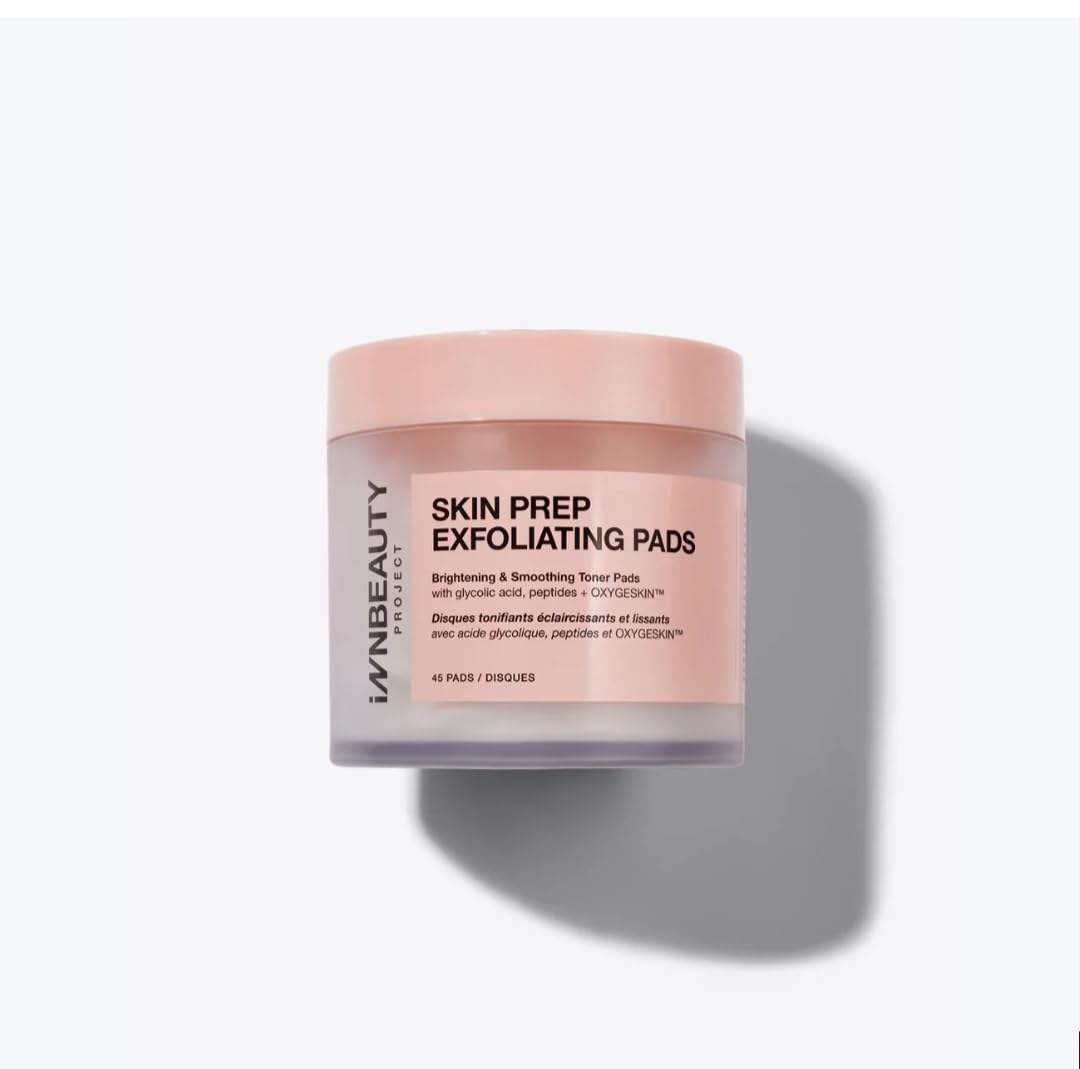 Innbeauty Project Skin Prep Exfoliating Pad jar closeup shows texture for gentle at-home exfoliation