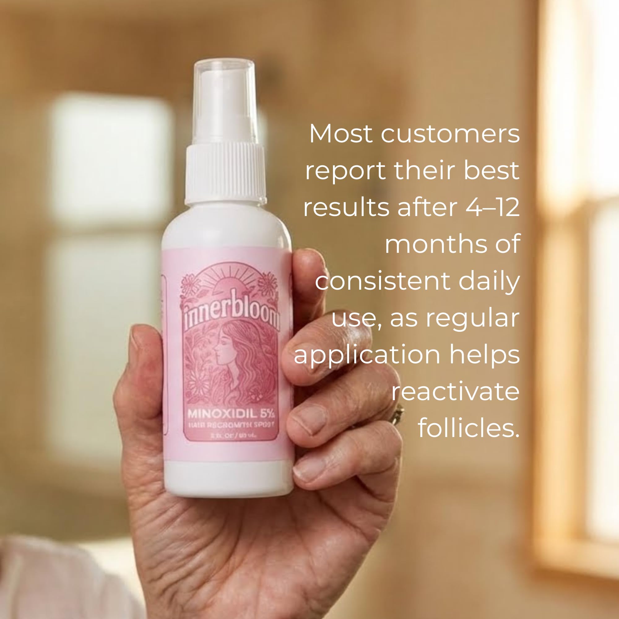Innerbloom dermatologist-trusted formula label emphasizing clinical support.