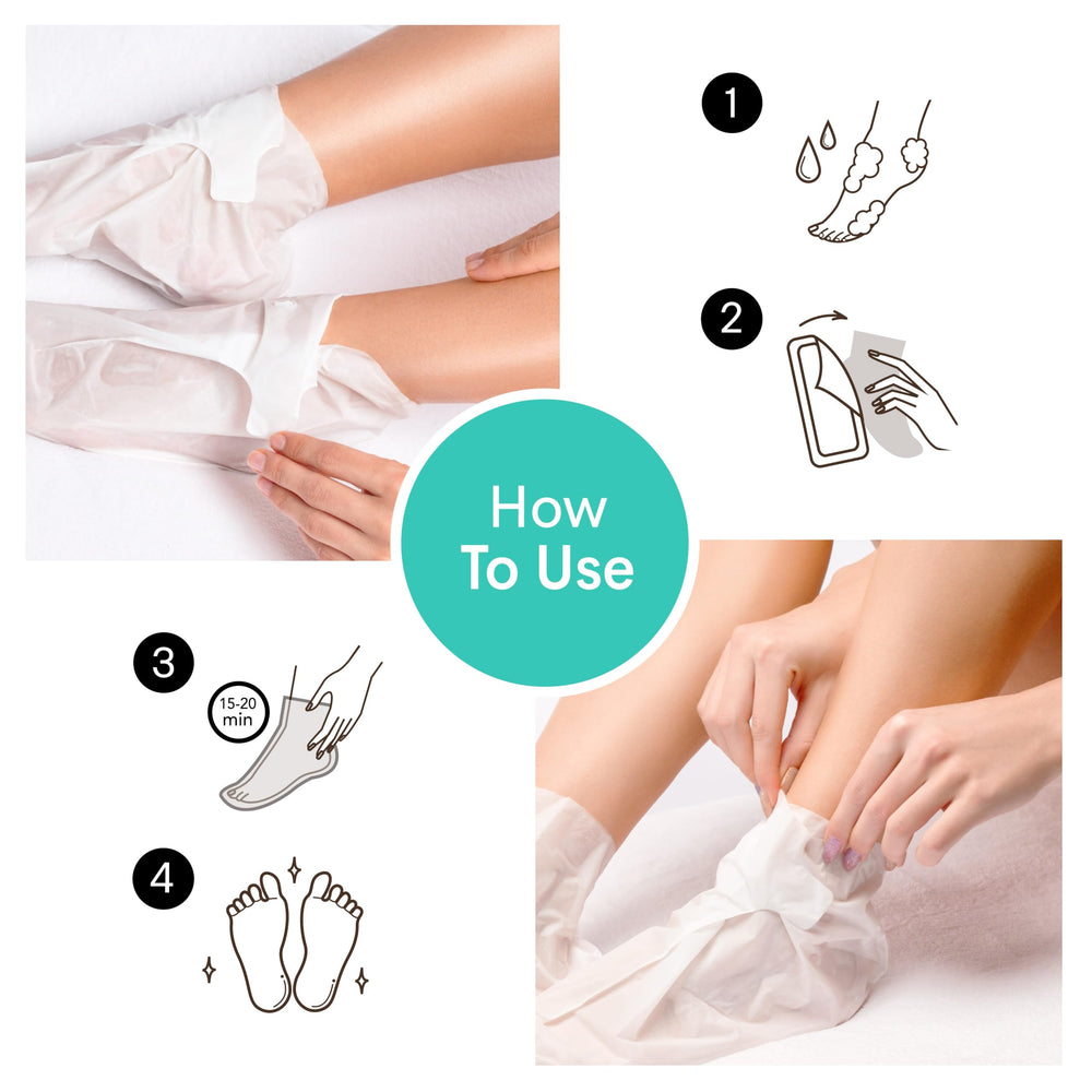 Innerest Derma Beauty lavender foot mask application shows comfortable wear