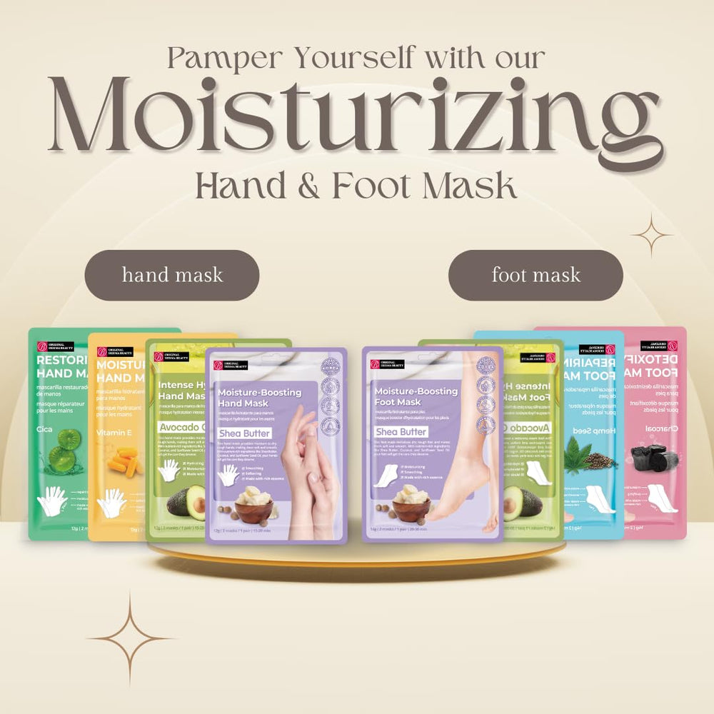 Innerest Derma Beauty Foot Mask displayed with pedicure tools for home care.