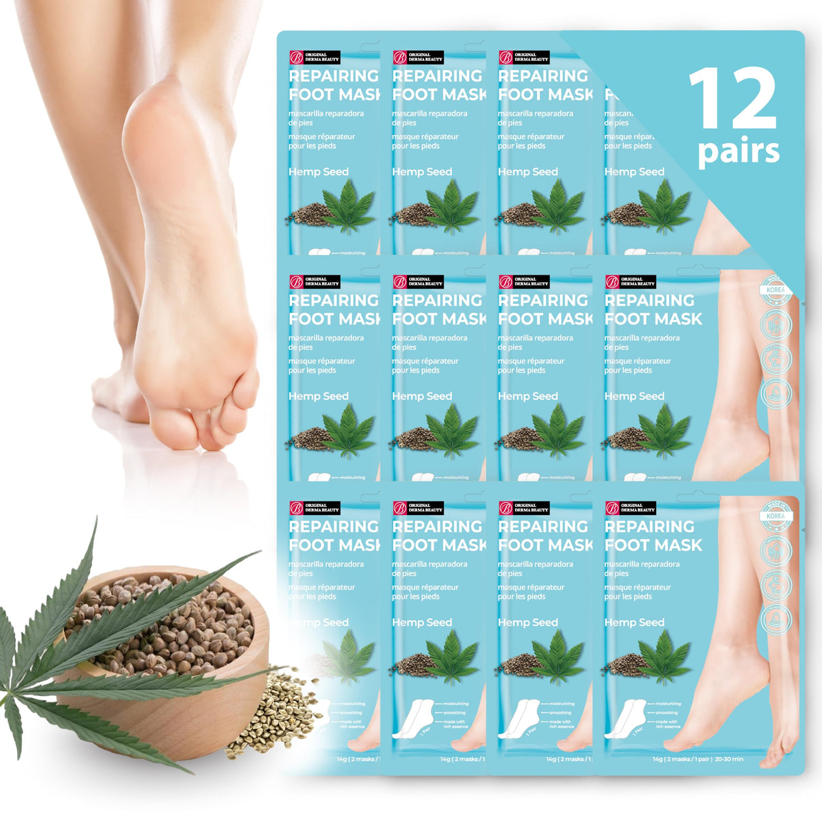 Innerest Derma Foot Mask packaging—convenient at-home care.