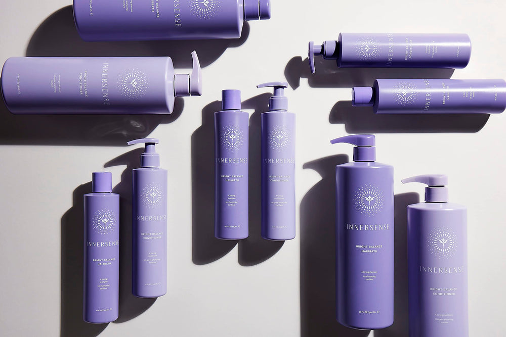 INNERSENSE bottle displayed on bathroom shelf for daily use