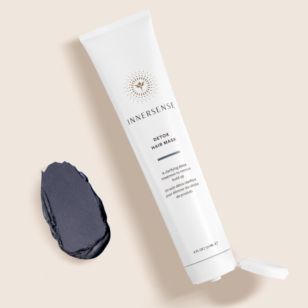 INNERSENSE Detox Hair Mask bottle with sage-vanilla fragrance note.