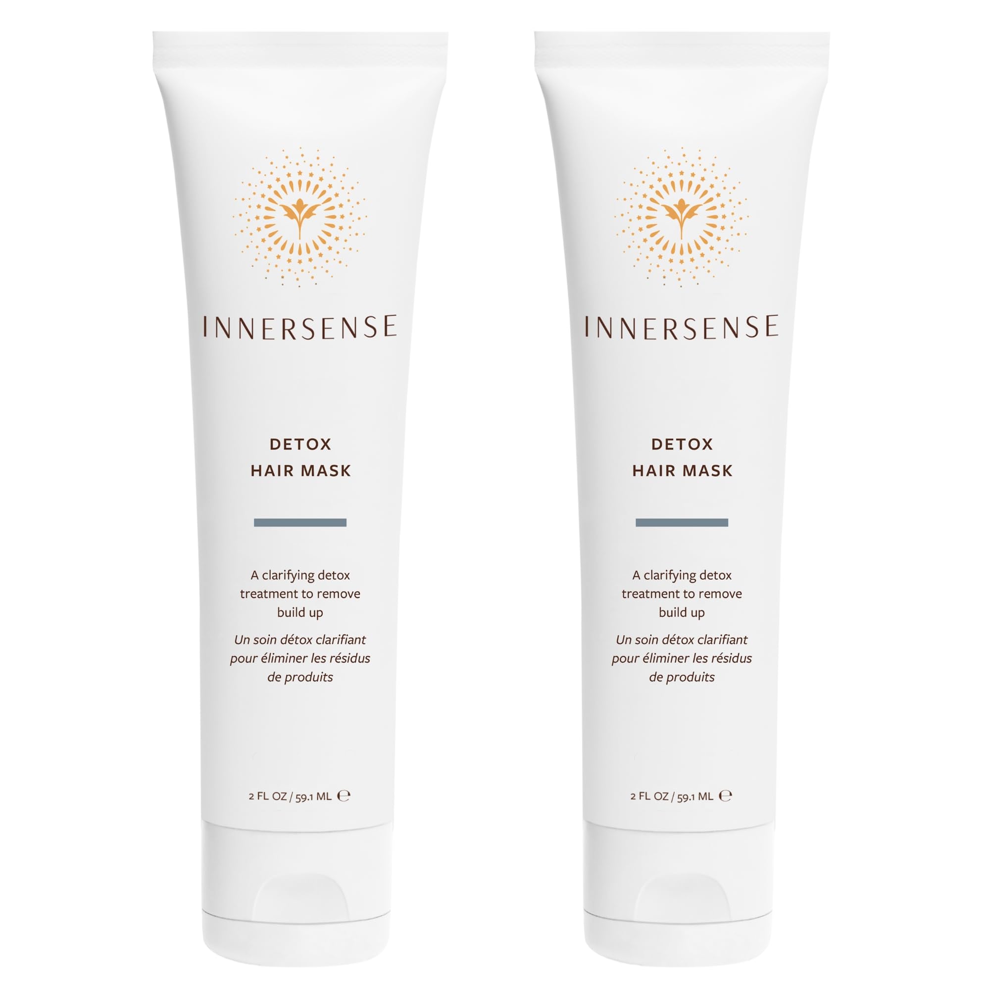 INNERSENSE Detox Hair Mask packaging on display, highlighting a clean, plant-based formula.