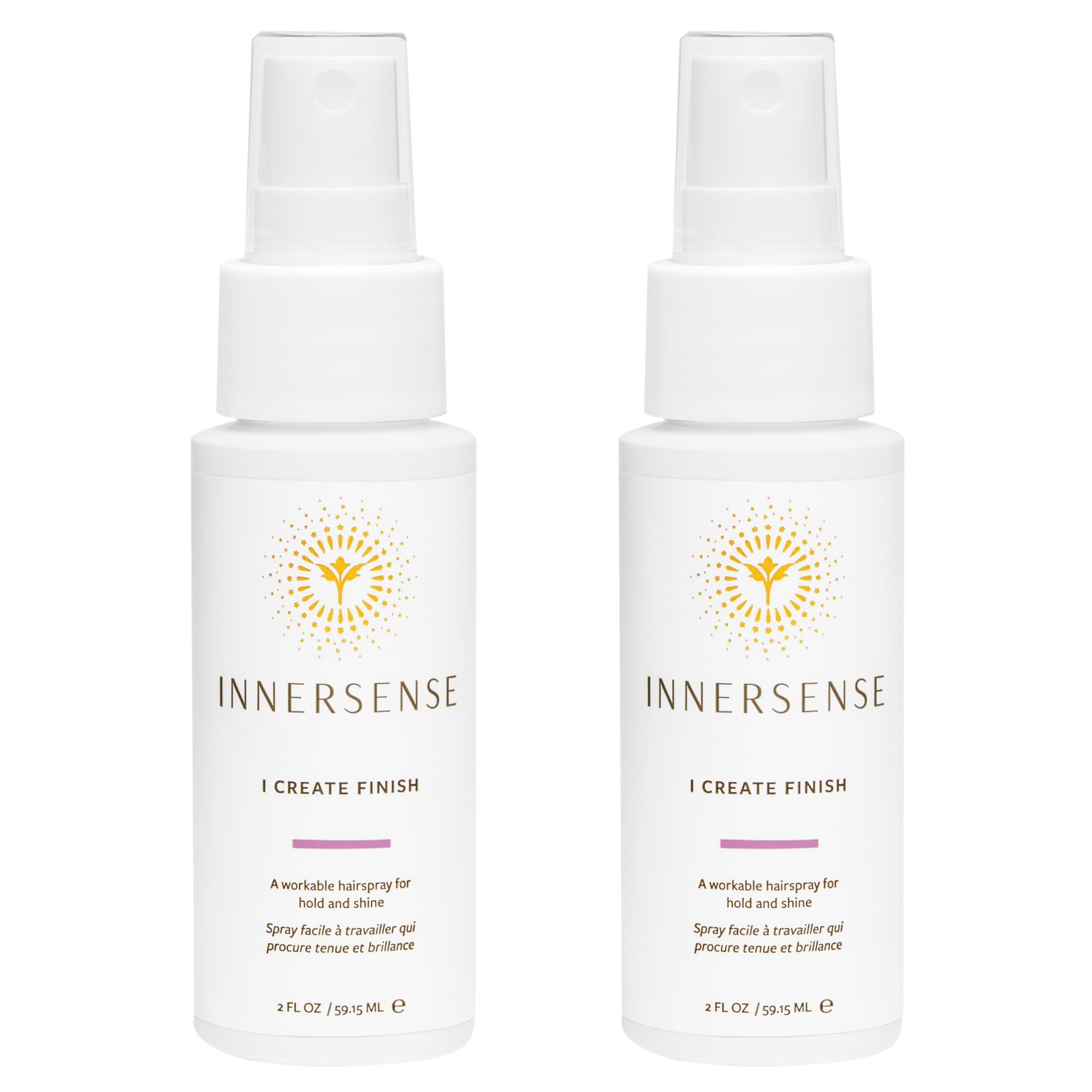 INNERSENSE Finish Spray bottle provides flexible hold and natural shine.