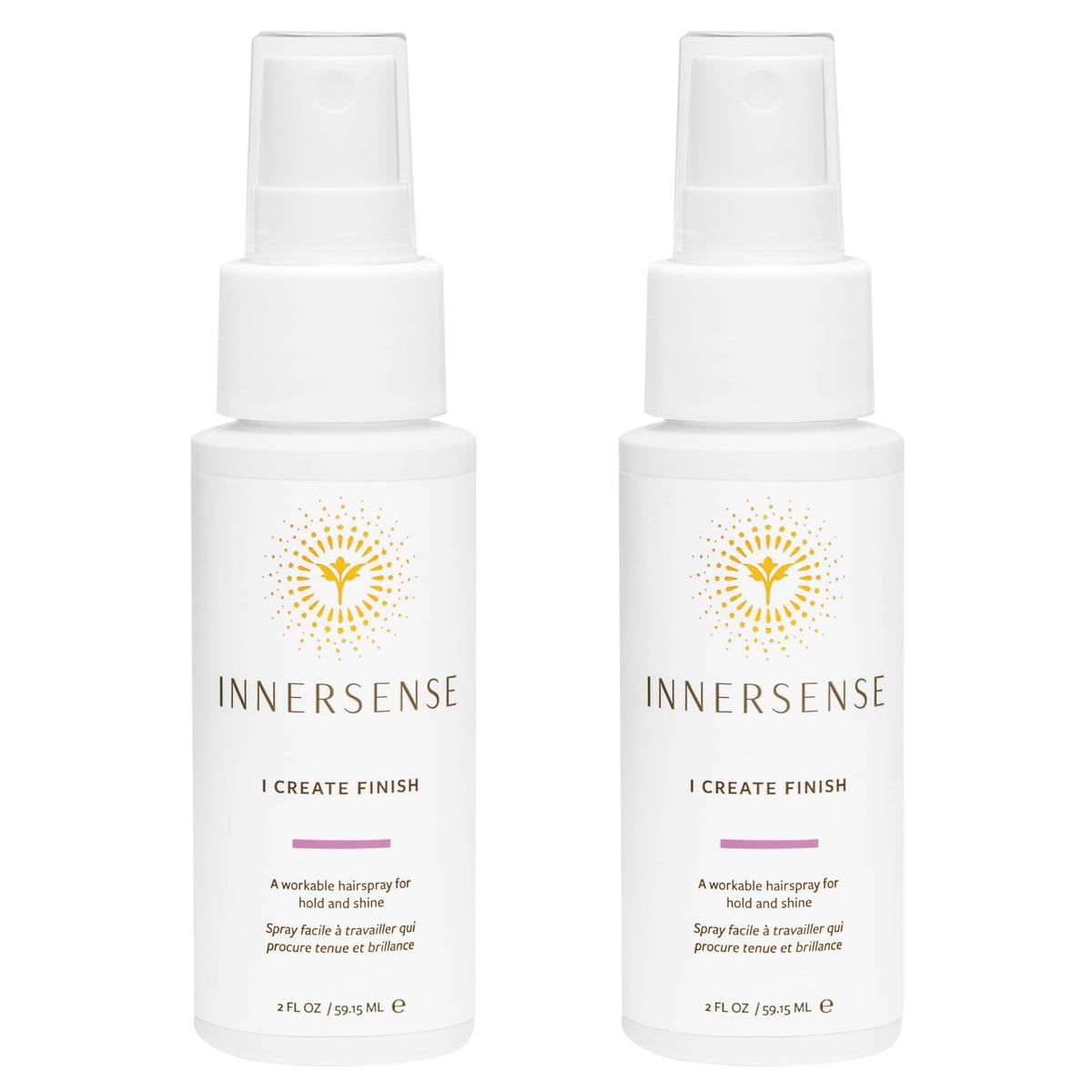 INNERSENSE Finish Spray bottle provides flexible hold and natural shine.