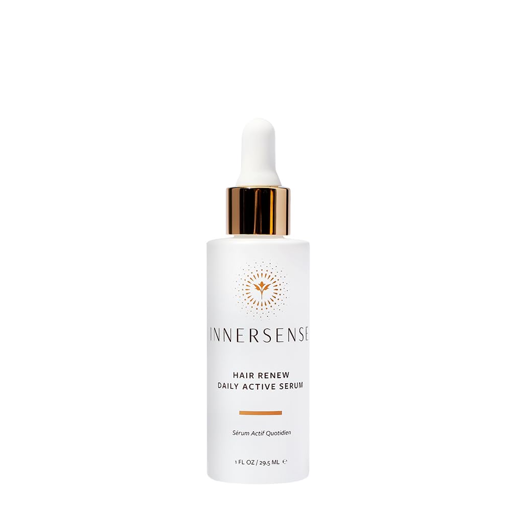INNERSENSE Hair Renew Daily Serum bottle for soothing scalp hydration.