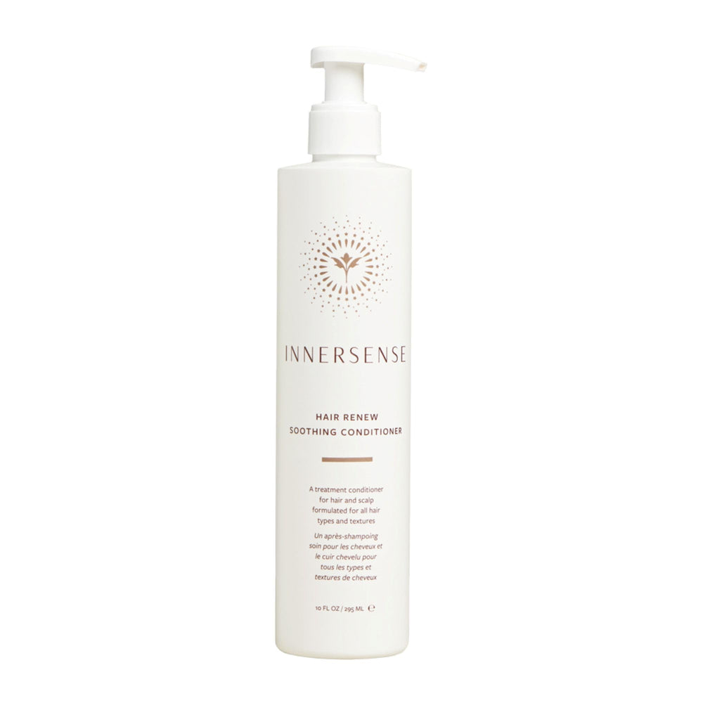 INNERSENSE Hair Renew Soothing Conditioner bottle promises nourished, manageable hair.