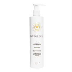 INNERSENSE I Create Curl Memory Gel bottle closeup shows flexible hold and hydrated curls.