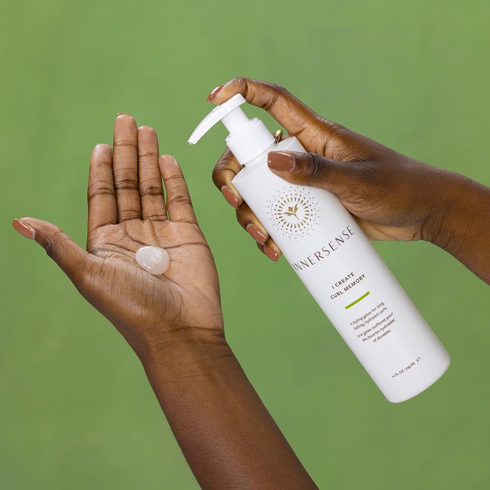 INNERSENSE I Create Curl Memory Gel natural ingredients symbol emphasizes clean plant-based care
