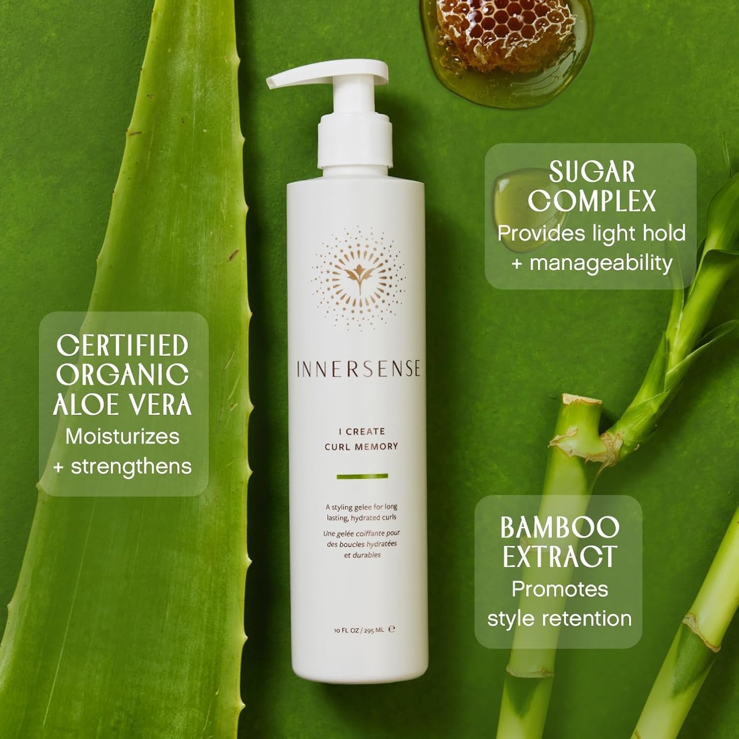 INNERSENSE I Create Curl Memory Gel refill pouch bamboo extract highlight — nourishes hair.
