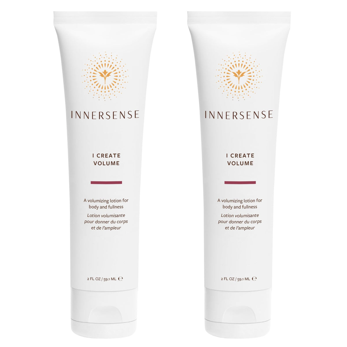 INNERSENSE I Create Volume bottle-front view showcases natural, volumizing formula for fuller hair.