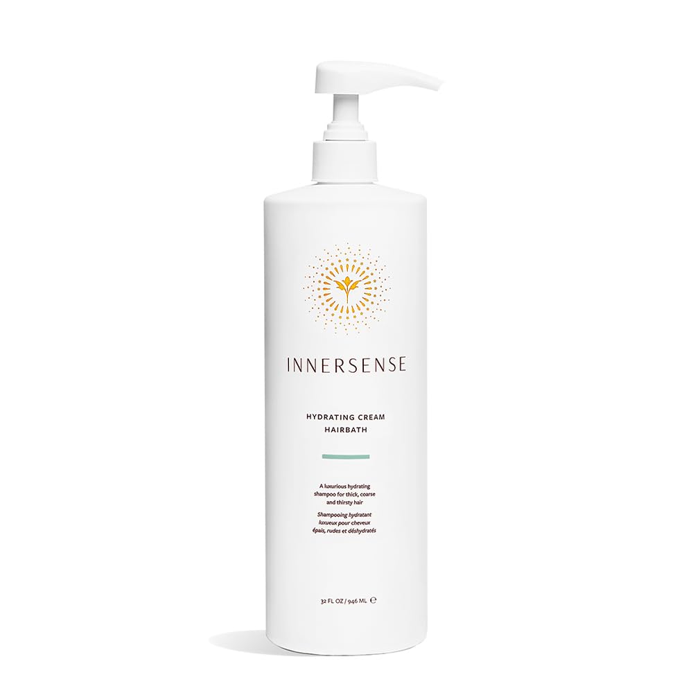 INNERSENSE Natural Hydrating Hairbath bottle nourishes thick, thirsty hair with plant-based moisture.