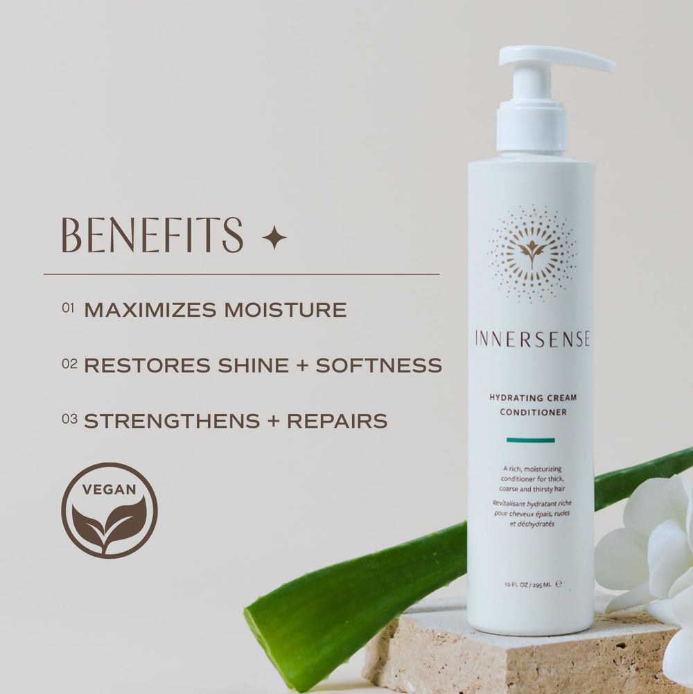 INNERSENSE Hydrating Cream Conditioner pump-dispense enables easy, even application