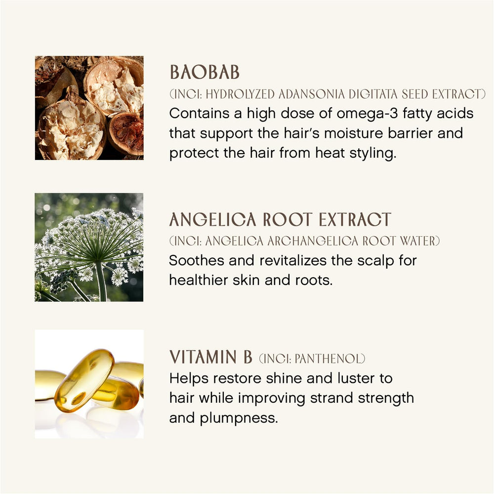 INNERSENSE priming spray plumps hair from roots to ends for styling.