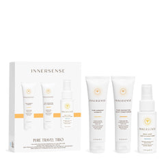 INNERSENSE Pure Harmony travel trio packaging highlights color-safe, non-toxic care.