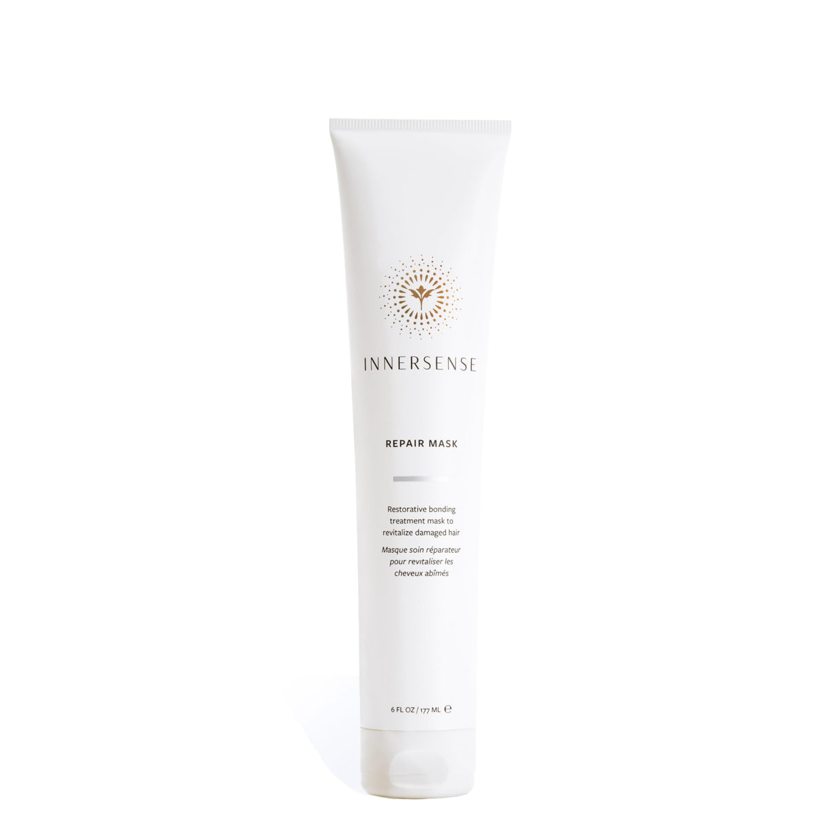INNERSENSE Repair Hair Mask bottle closeup for damaged hair