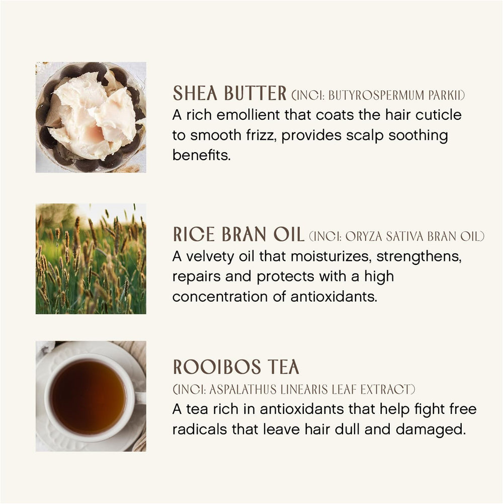 Rooibos tea infusion in INNERSENSE formula highlighting natural care for hair.