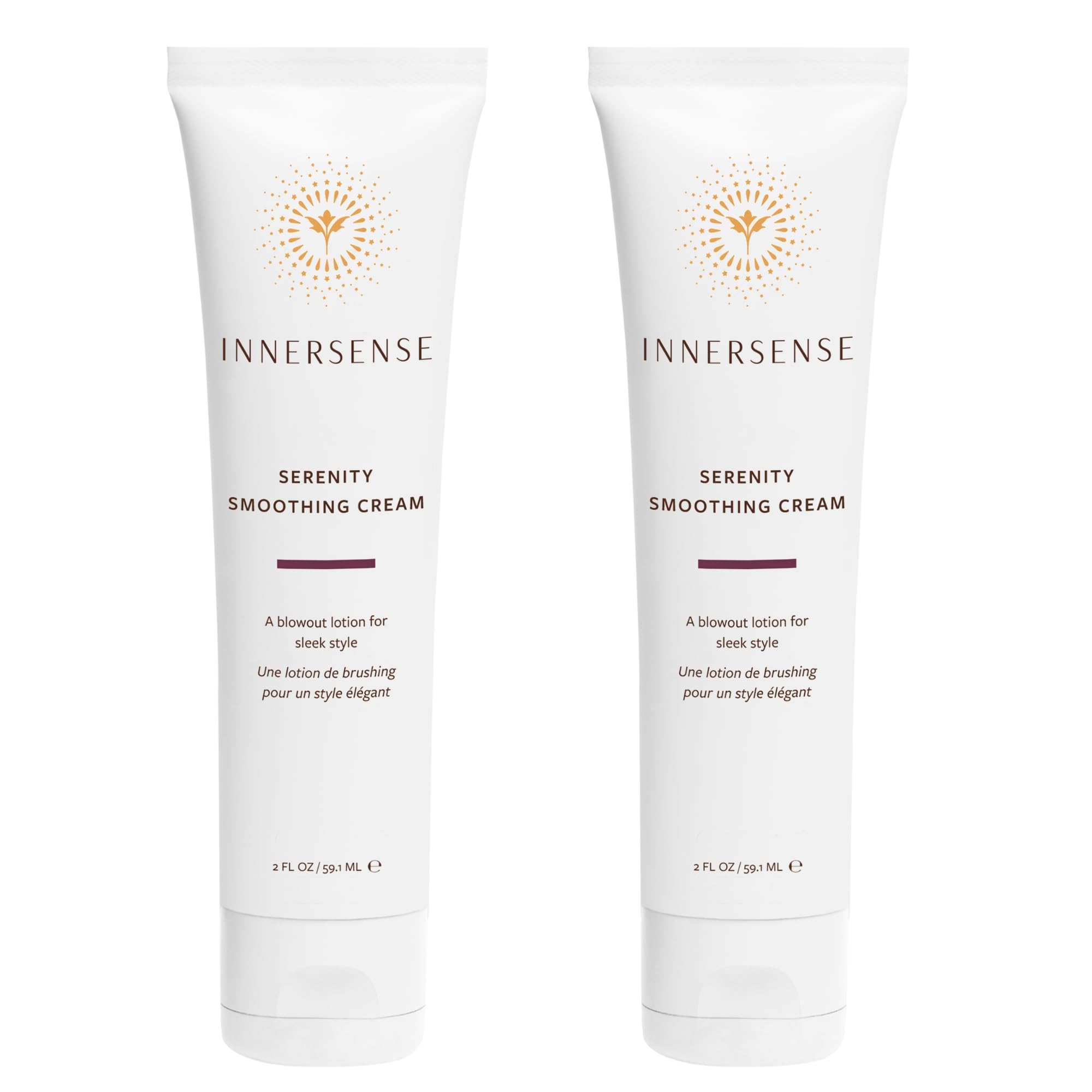 INNERSENSE Serenity Hair Cream bottle for smoother, frizz-free styling.