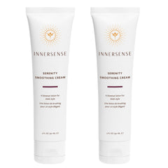 INNERSENSE Serenity Hair Cream bottle for smoother, frizz-free styling.