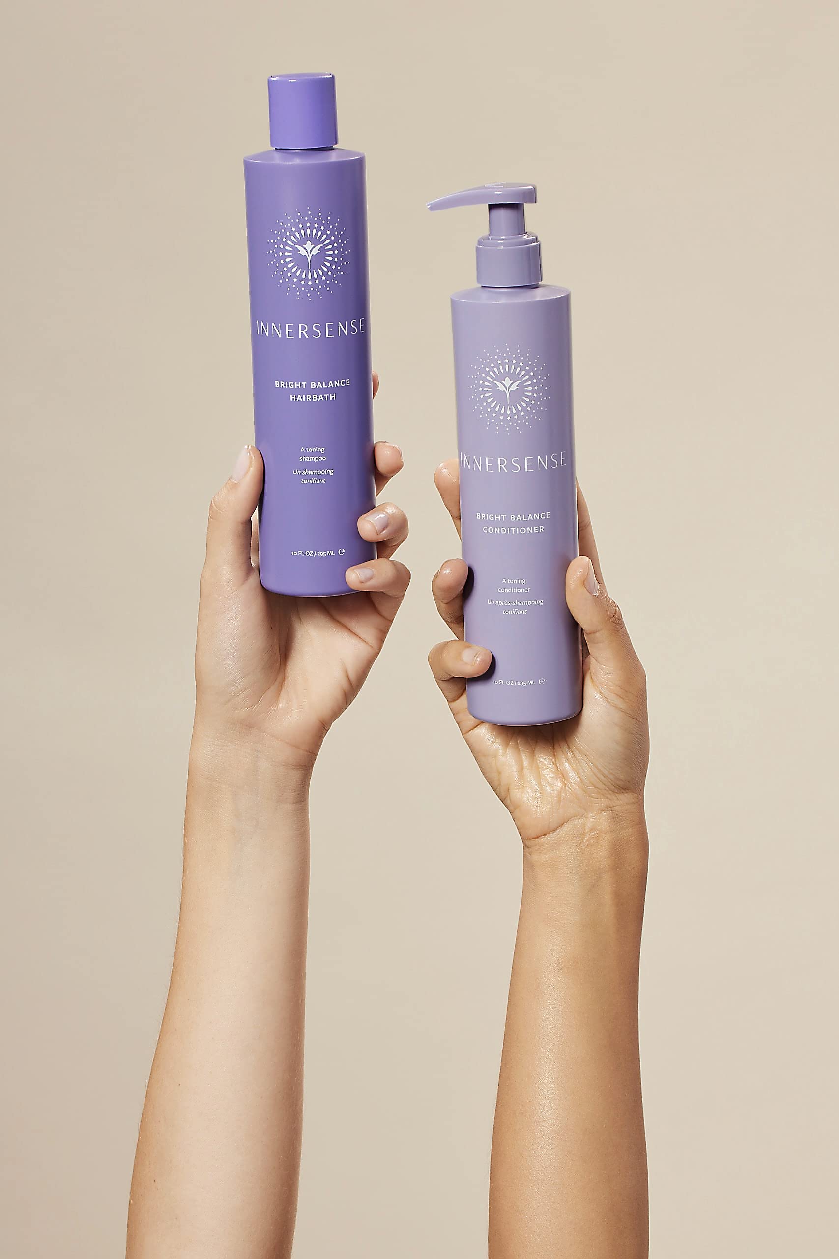 INNERSENSE shampoo pump detail for easy dispensing