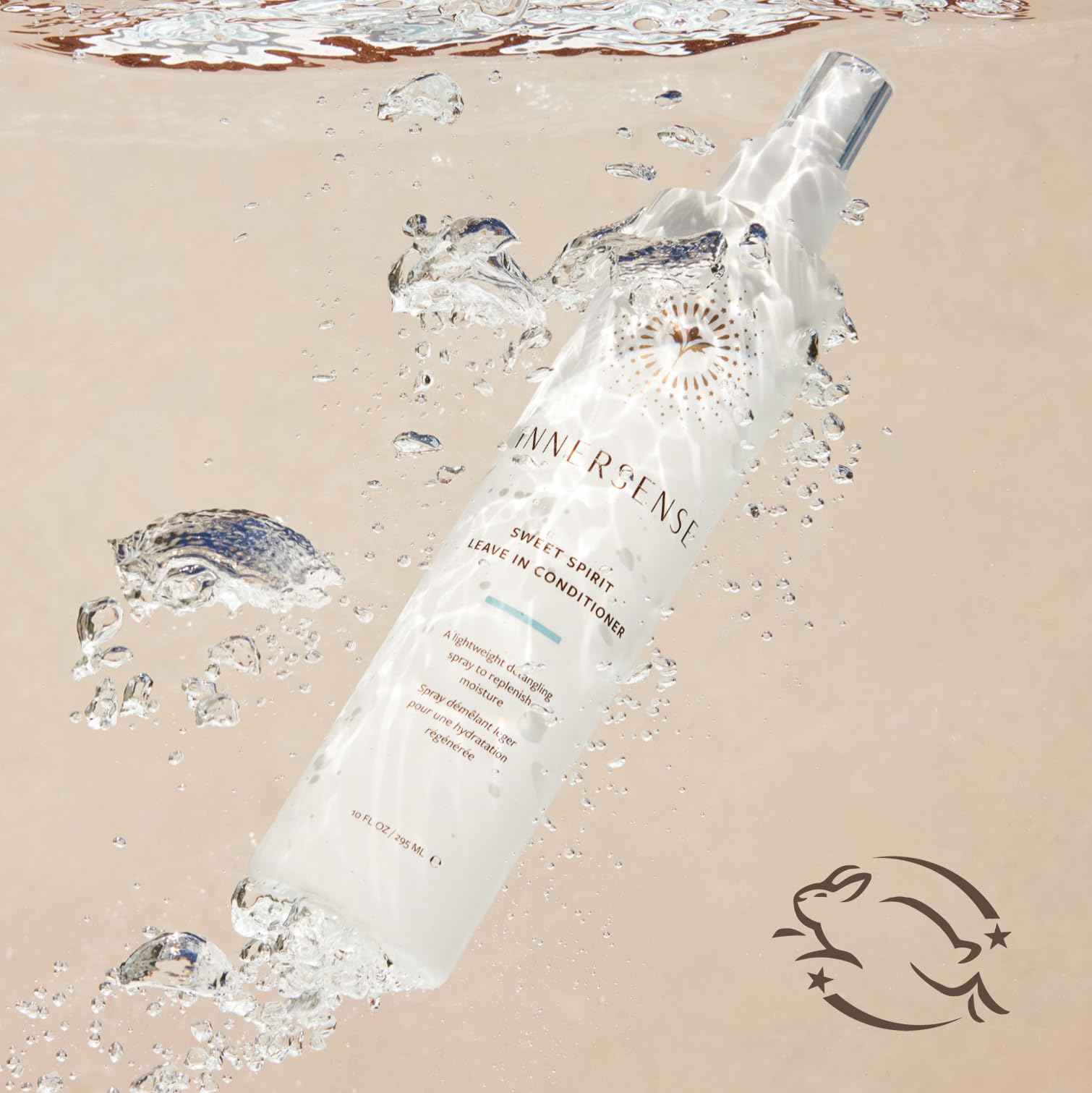 INNERSENSE Sweet Spirit Leave-In frizz-control bottle calms flyaways.