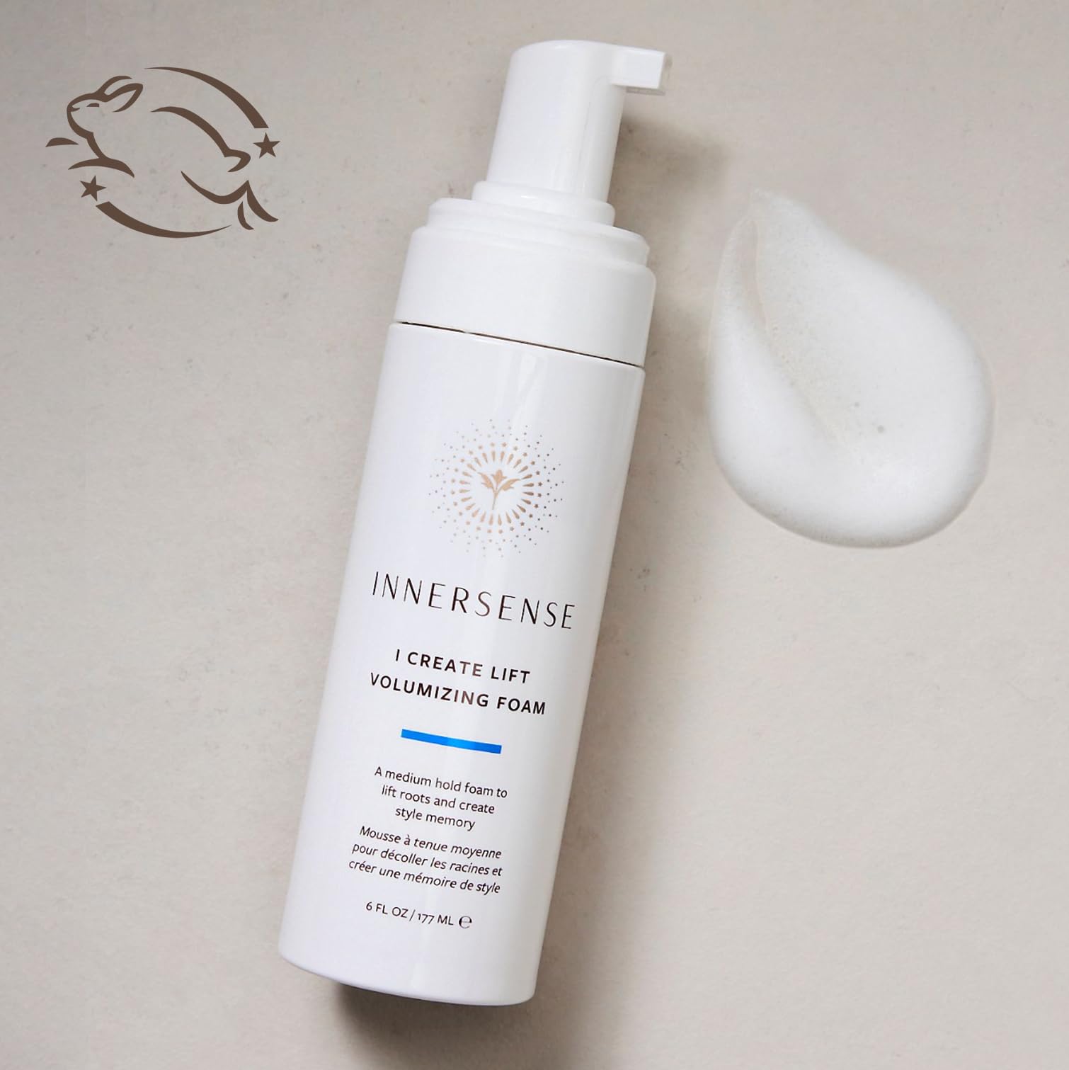 INNERSENSE Lift foam texture on hair showing natural body and definition.