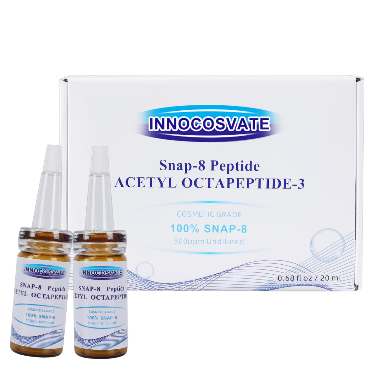 INNOCOSVATE Snap-8 bottle pour shows undiluted potency for DIY serum blends.