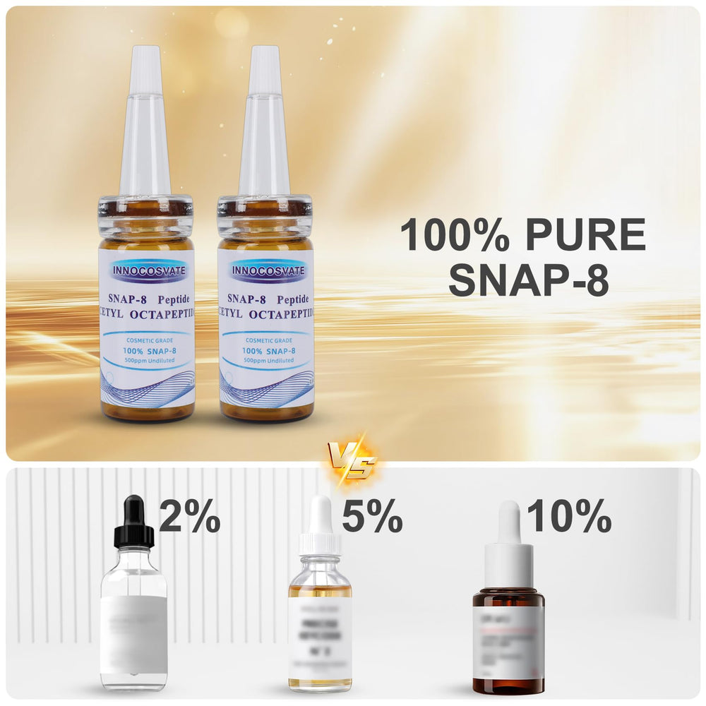 INNOCOSVATE Snap-8 DIY serum base closeup indicates a customizable anti-aging foundation.