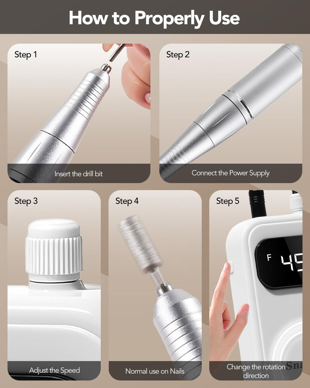Innoworld 6 sanding bands for smooth nail finishes.