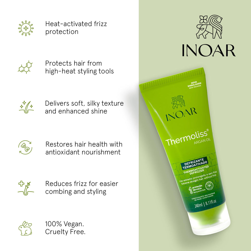 INOAR Balm ingredients keratin close-up emphasizing nourishing components for hair health