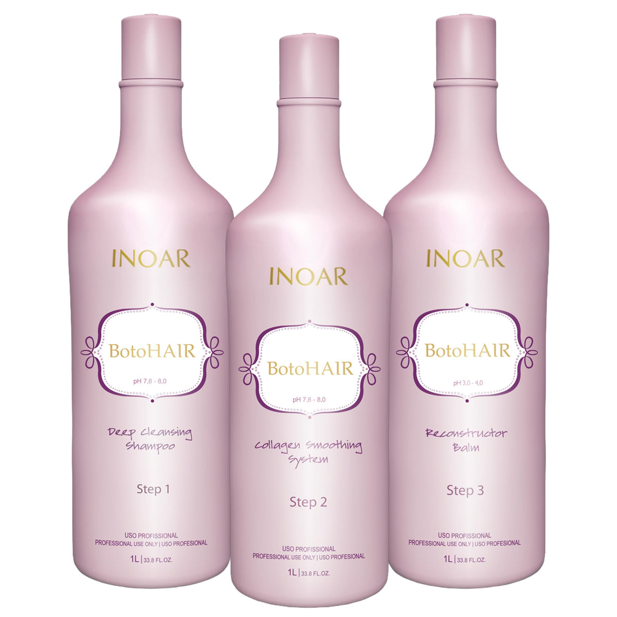 INOAR BotoHair Deep Cleansing Shampoo pour cleans buildup for better treatment absorption.