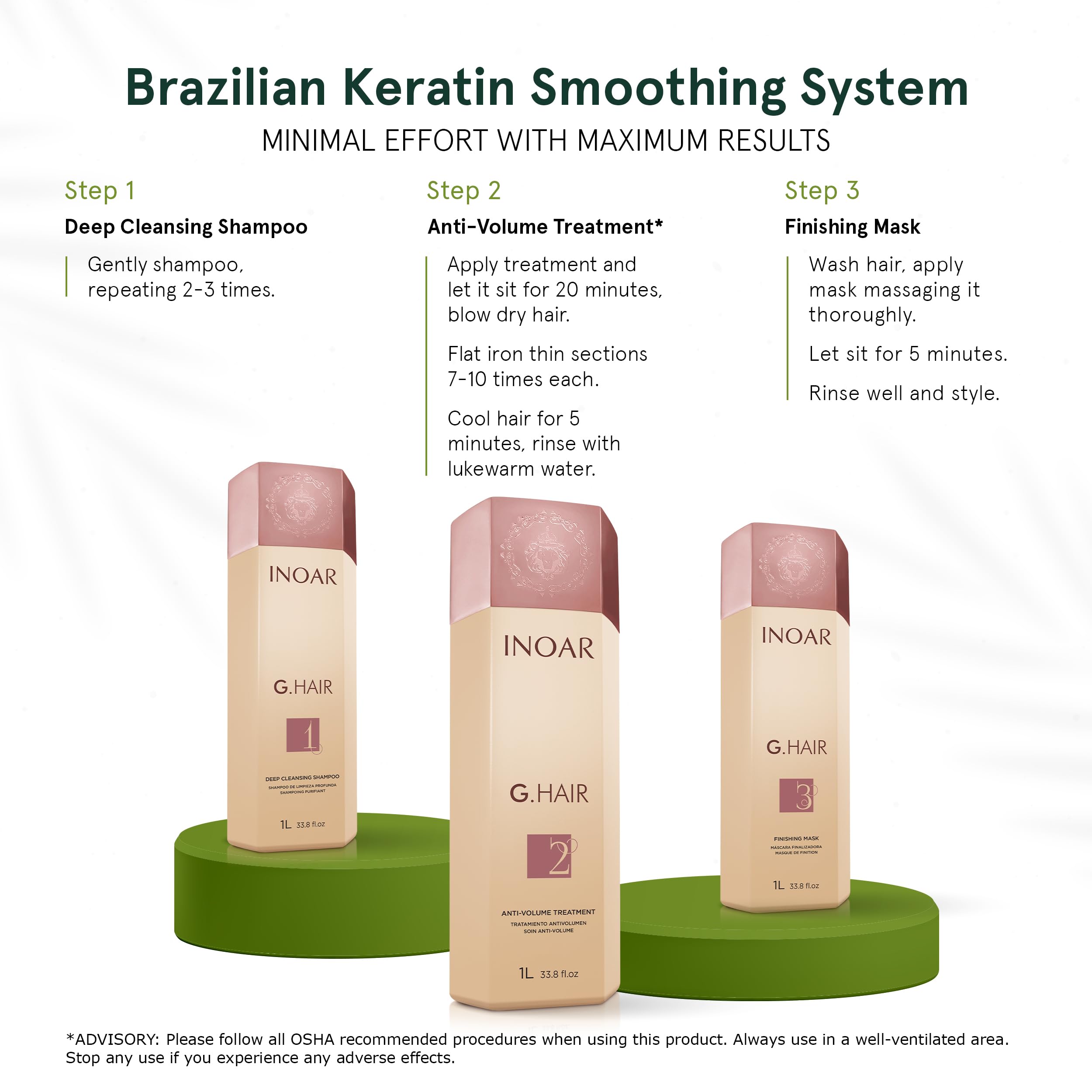 INOAR G.Hair Shea butter and coconut oil provide rich hydration and conditioning.