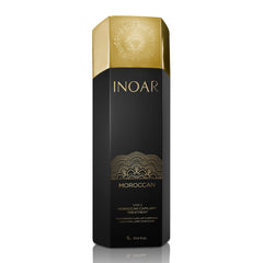 INOAR Moroccan Premium Treatment Step 2 jar with keratin and white clay for frizz reduction.