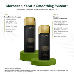 INOAR Step 2 white clay detail emphasizing nourishing hydration for hair.