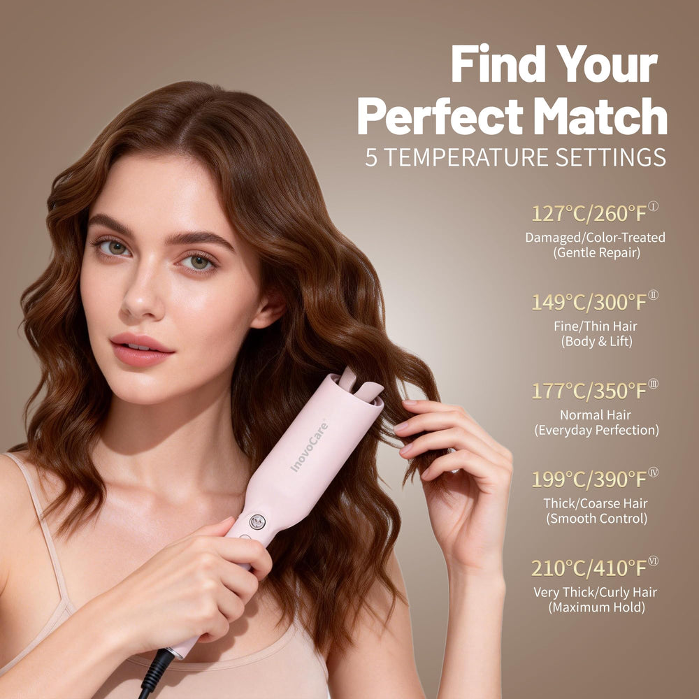 InovoCare CurlPro Plus anti-scald design ensures safe, comfortable styling.