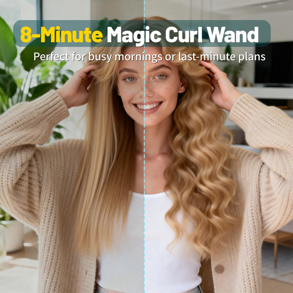InovoCare CurlPro Plus auto-rotating curler ready to create defined waves.
