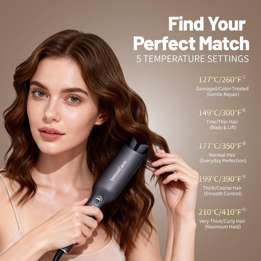 InovoCare CurlPro Plus dual heaters provide faster, even heating.