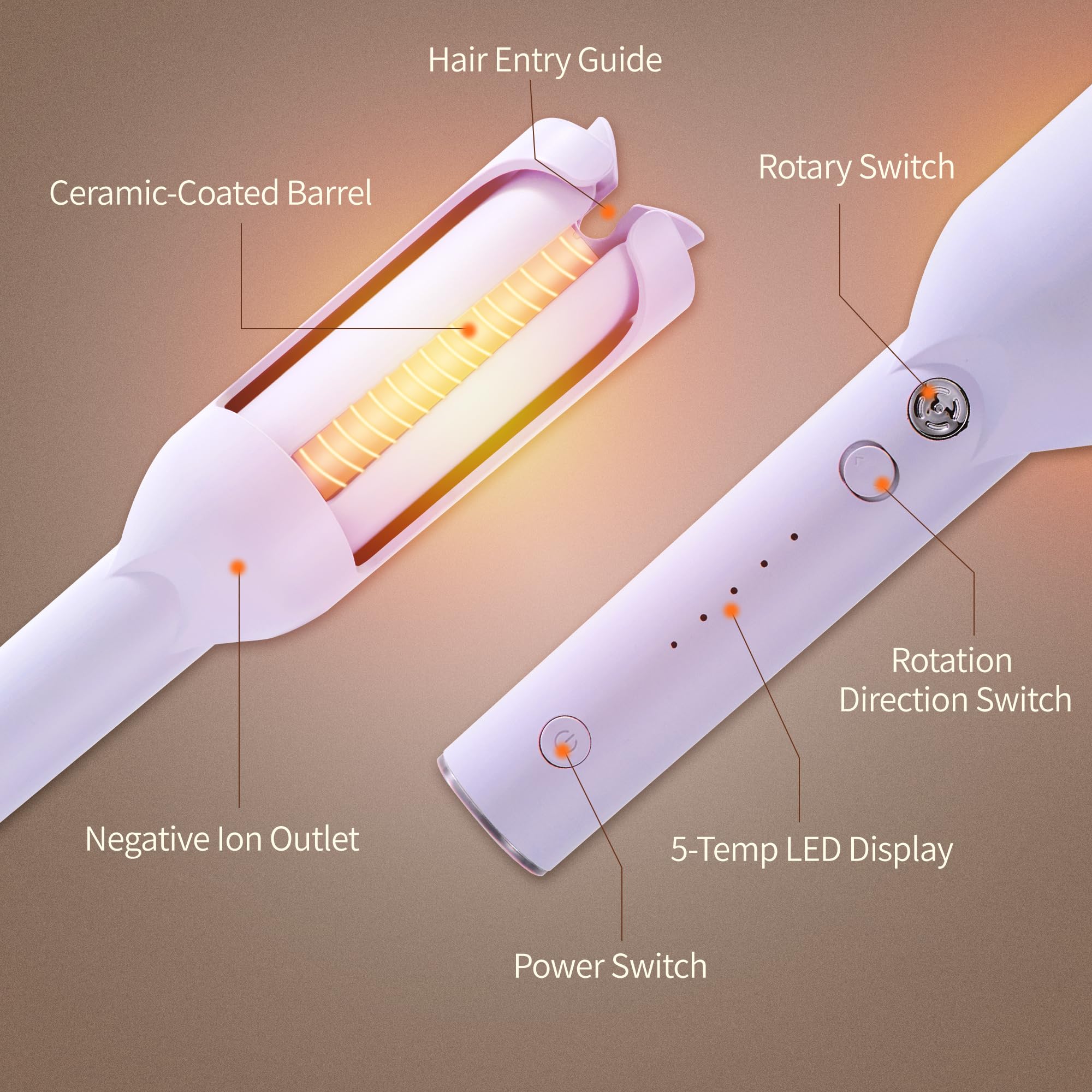 InovoCare CurlPro Plus dual voltage is travel-friendly for on-the-go styling.