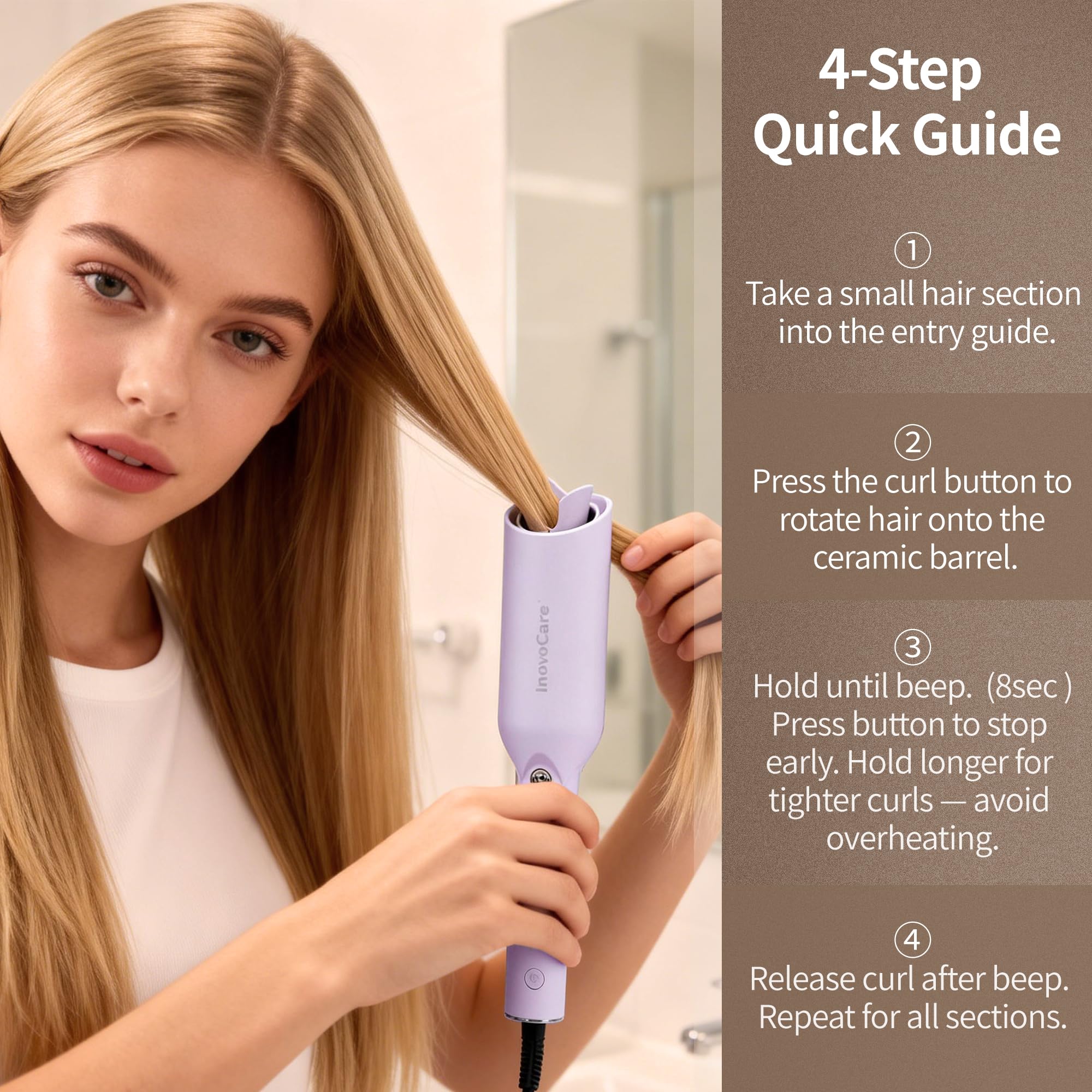 InovoCare CurlPro Plus tourmaline coating adds shine and frizz control.