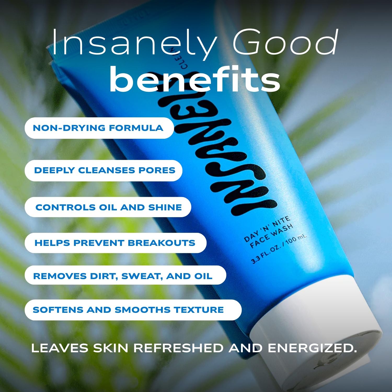 Insanely Clean face wash daily application close-up for smooth skin