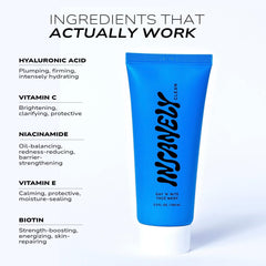 Insanely Clean niacinamide-based hydrating formula bottle close-up
